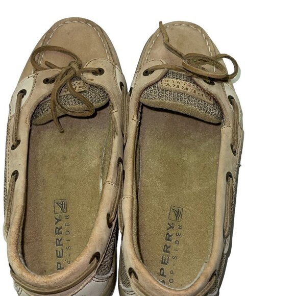 Sperry Angelfish Tan Slip On Boat Shoes Size 4 Women's - Picture 6 of 8